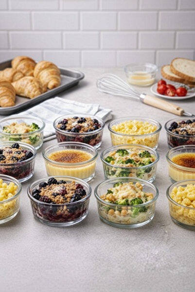 Fhilli Pyrex 12-Piece Heat Resistant Bowl Anti-Scratch Oven Soufflé Container...