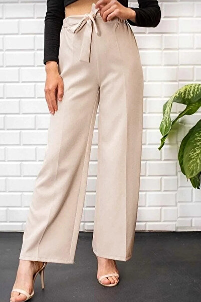 Kirazgym Women's Double Fabric Elastic Waist Comfortable Cut Wide Leg Fabric ...