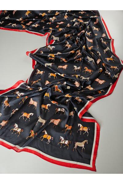 Shiva Scarfs Horse Figured Voile Silk Shawl Scarf Accessory Silk Scarfs Shawl...