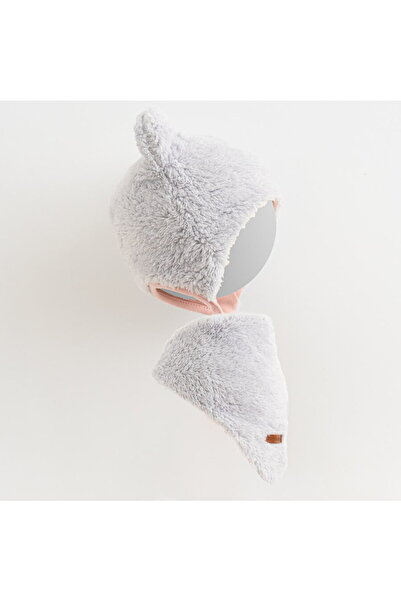 NEW BABY SHOP Căciulă de iarnă pentru bebeluși cu eșarfă pentru gât, ursuleț ...