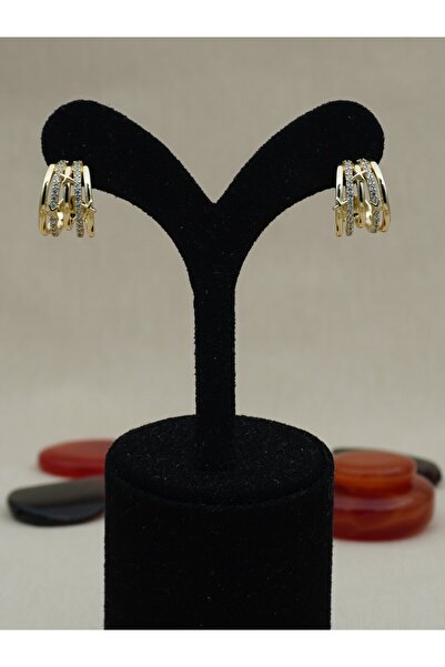 Bilge Takı Vip Gold Color Multi Ring Stone Women's Xuping Steel Earrings Mode...