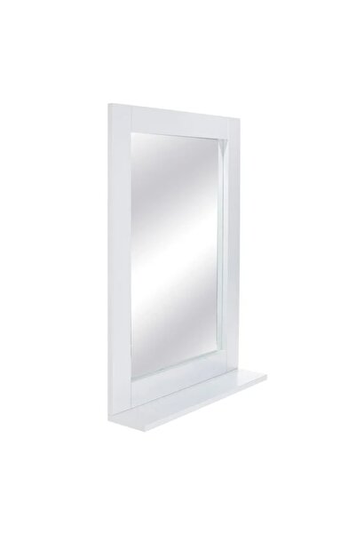 ELITECOMMERCEMARKET Bathroom Mirror with Wooden Frame & Shelf 50x70cm