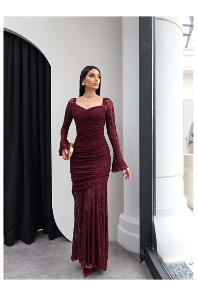 ESRAHELVACI فستان منسدل من الخصر مزين بالجيبير