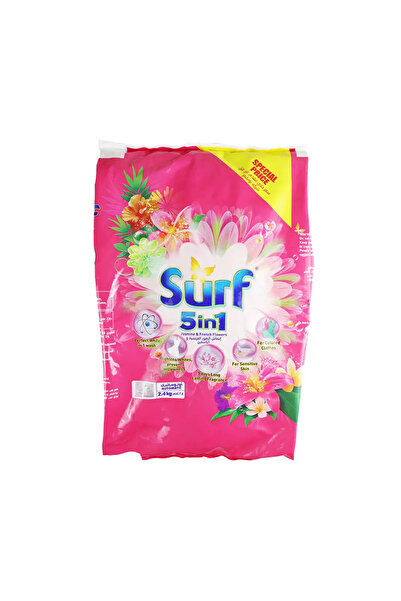 surf مسحوق غسيل أوتوماتيكي 5 في 1 برائحة الياسمين والزهور الفرنسية - 2.4 كجم