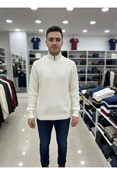 BİGÜMEX Ribbed Zippered Knit Sweater