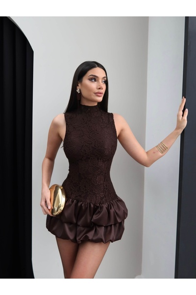 ESRAHELVACI Lace Detail Mini Dress with Shorts