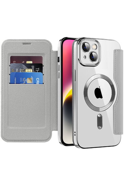 Techsuit SmartMag Book Case for iPhone 14 Plus - Gray