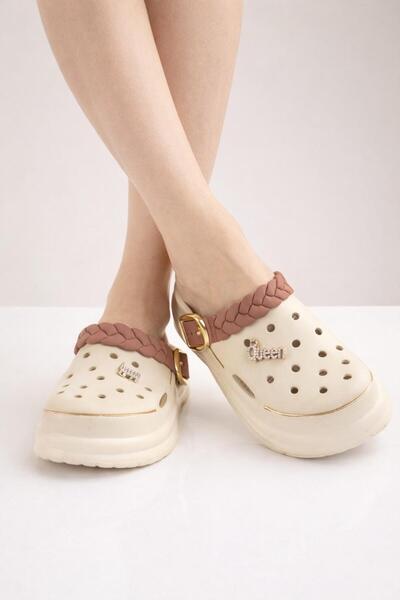 MODAONN Papuci Sabo tricotați cu curele și cataramă pentru femei