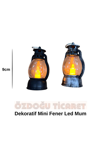 ÖZDOĞU TİCARET Dekoratif Mini Fener Led Mum (4 adet) (Siyah ve Metalik) 9cm