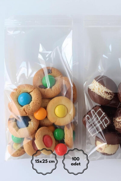 Bimotif Bantlı şeffaf OPP poşet 15x25 cm (100 adet)