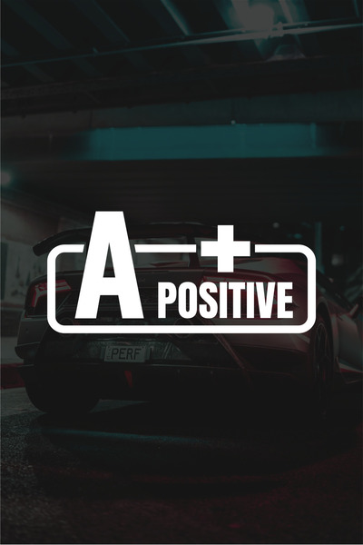 Quart Aksesuar A Rh + Pozitif Kan Grubu Motor Araba Cam Sticker 11 x 5 cm