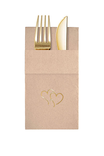 Story 40X40 cm Gold Foil Hearts Promise Engagement Wedding Patterned Kraft Co...