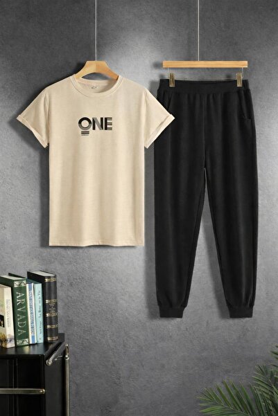 zeag Unisex One Printed Tracksuit T-Shirt Set