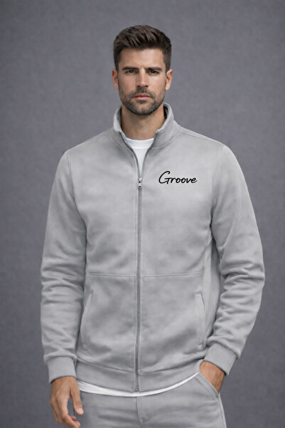 NOFLEN Hooded Scuba Groove Printed Zippered Jacket