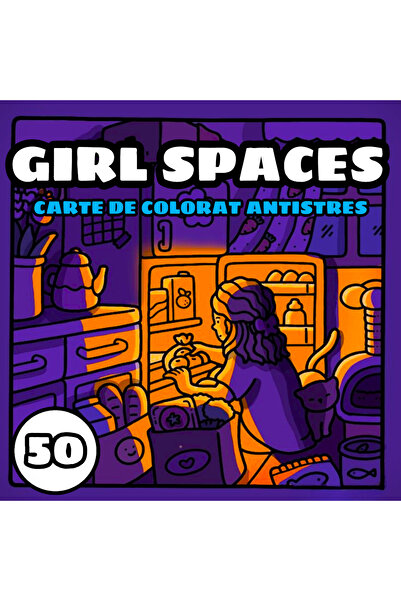 COZY Coloring book - 50 illustrations, Girl Spaces