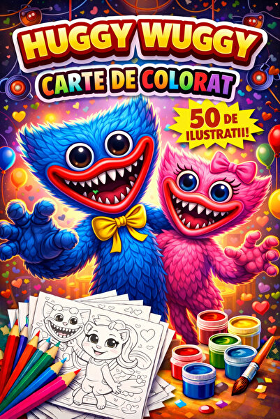HUGGY WUGGY Coloring book, 50 illustrations, A4