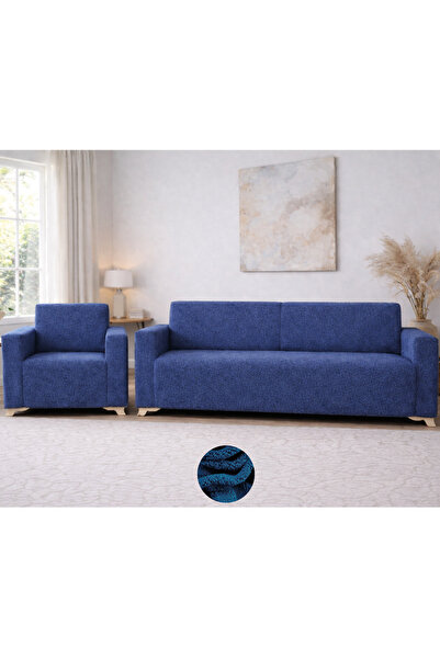 Akbal Home Welsoft Teddy 3lü + Tek Klasik Koltuk Örtüsü Lastikli Tüm Giydirme...