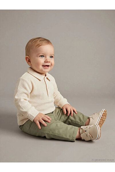LC Waikiki Lcw Baby Beige Polo Neck Baby Boy T-Shirt and Pants