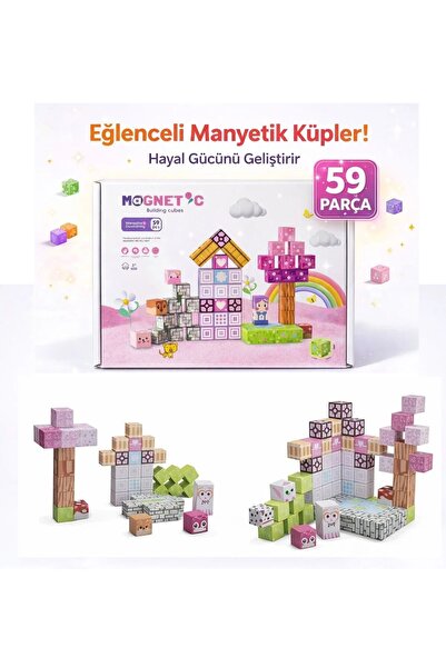 LRS STORE Manyetik Yapı Blokları 59 Parça – Çocuklar Için Eğitici Oyuncak Set...