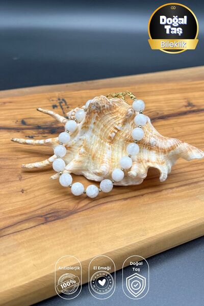 Balzamin Design Feminine Energy Moonstone Bracelet – 8 mm Natural Stone, Hema...