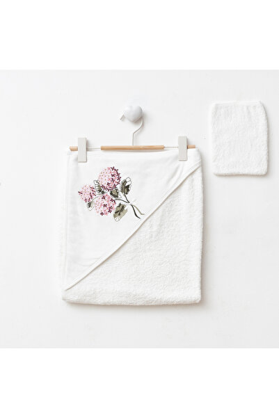 Eda Baby Ortanca Embroidered Cotton Hooded Baby Towel