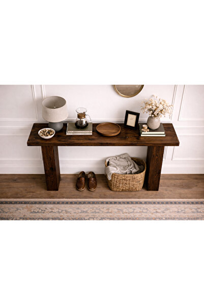 Trihome Masif Çam Ahşap Dresuar | Modern Antre Dresuarı | El Yapımı Masif Çam...