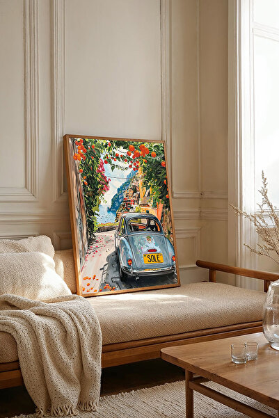 Dekorsiahome Tablou dintr-o singură bucată cu ramă din lemn TK2674