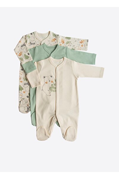 kitikate أورجانيك كيوت بير 3 قطع من الجمبسوت الأخضر مع الأحذية