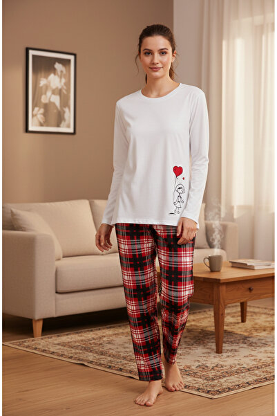 Bella Dossi Cotton Minimalist Love Figured Lover Couple Pajama Set