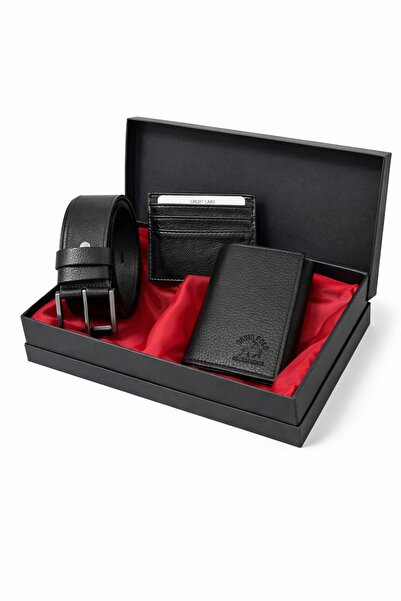 Av A Dos Men's Wallet, Belt, Card Holder, Boxed Gift Set, Groom's Bundle, Pre...