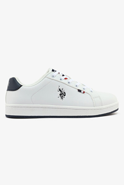 U.S. Polo Assn. Women's White Low-Top Exclusive Sneakers - Comfort, All-Day W...