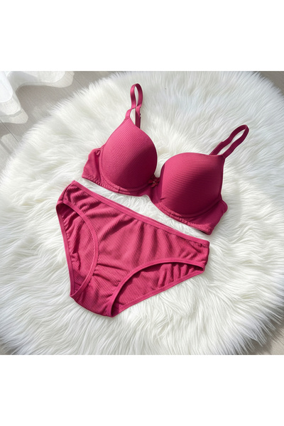 Hirazenmoda Set sutien cu sârmă și cupă goală Ebru pentru femei