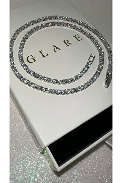 GLARE JEWELRY CO Gümüş Pırlanta Montür Döküm Dönmeyen Suyolu Kolye Klipsli 3 ...