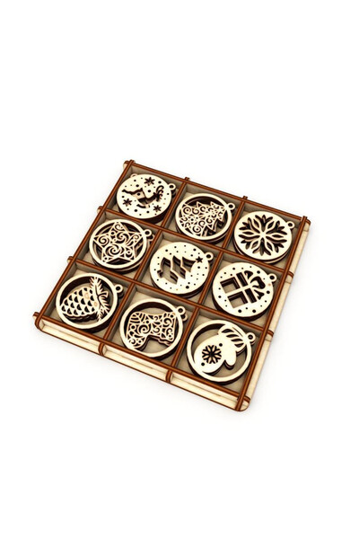 Amco Wooden globe set-2 -12.7x12.7x3 cm