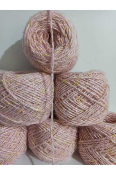 İPEK YÜN İPLİK DÜNYASI Moher Knitting Yarn Twisted (roz pudră, alb înghețat) ...