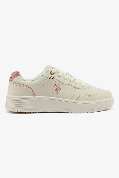 U.S. Polo Assn. Women's Beige Low-Top Sneakers - Lightweight with White Sole,...