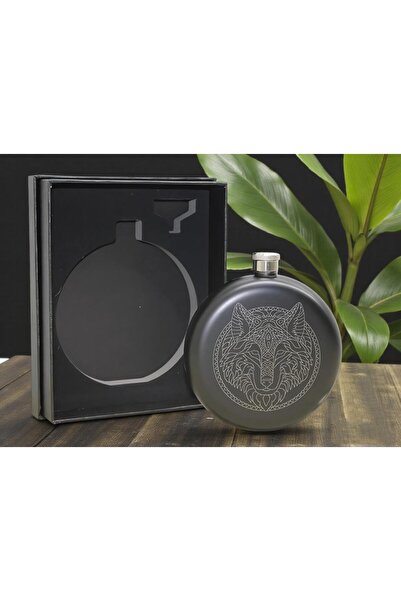 e-life shop Wolf Patterned Durable Stainless Steel Flask 8 oz 240 ml Camping ...