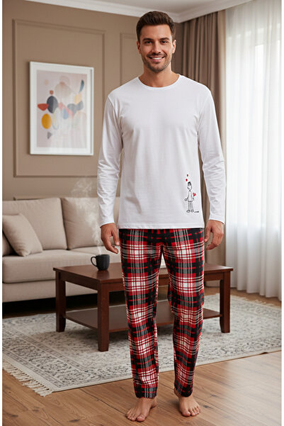 Bella Dossi Cotton Minimalist Love Figured Lover Couple Pajama Set