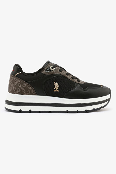 U.S. Polo Assn. Women's All-Black Low-Top Sneakers - Classic Minimalist Desig...