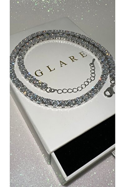 GLARE JEWELRY CO Gümüş Pırlanta Montür Döküm Dönmeyen Suyolu Kolye Klipsli 5 ...