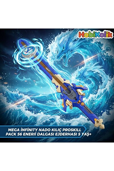 Art Tone ⚔️🐉 Mega Infinity Nado Kılıç S6 – Öfke Dalgası Ejderhası (5 Yaş+)