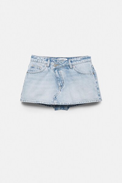 Pull & Bear Çapraz belli kot şort etek