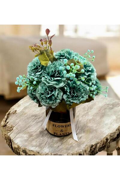 sedoshhomevision Artificial Carnation Flower Arrangement Turquoise