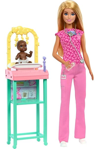 Barbie Careers Furniture Set With Blonde Pediatrician Doctor Doll