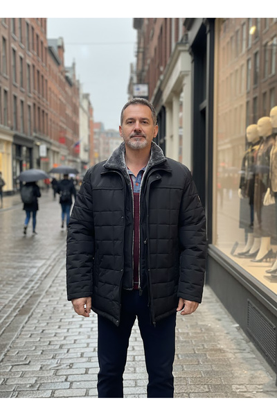 DYNAMO Kürk yakalı Regular Kesim Kaban