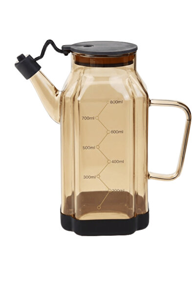 Jenisa Amber Glass 800 ml Oil Dispenser Jug with Non-Spill & Non-Slip Silicon...