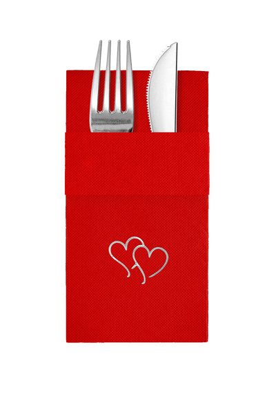 Story مناديل ورقية حمراء اللون مقاس 40×40 سم مع نمط قلوب من ورق الفضة، 16 جيب...