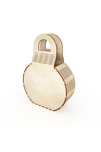 Amco Poșetă rotundă din lemn 26,3x18,5x7,2 cm