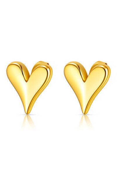 Ilinaa 18K gold-plated stainless steel "Hearts" earrings, Intensity