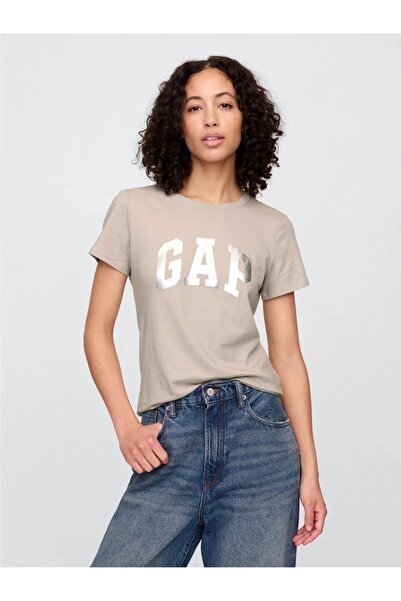 GAP Kadın T-shirt V-SS LOGO CLASSIC TEE